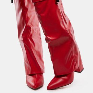 Public Desire  ANOTHER LEVEL Echo Red Knee High Boots ( BRAND NEW !!! )